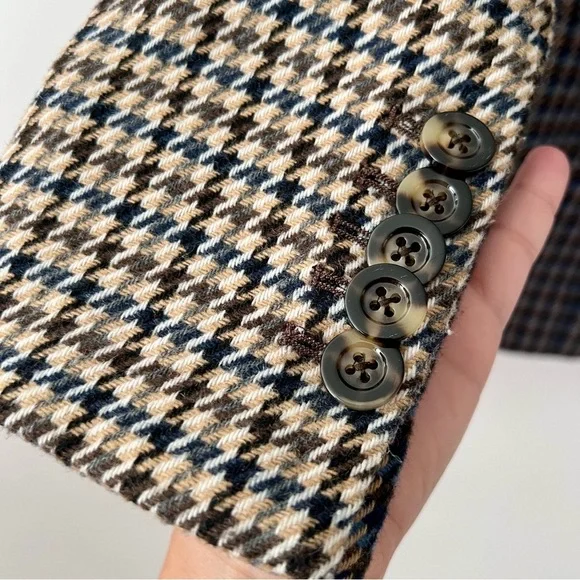 VERONICA BEARD | Faustine Dickey Houndstooth Mixed Media Jacket Blue Multi 00 - Picture 10 of 14